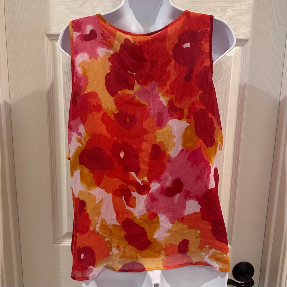 Ruby Rd Floral Layered / Tiered Women's Top Petite Large (PL) - Picture 4 of 5